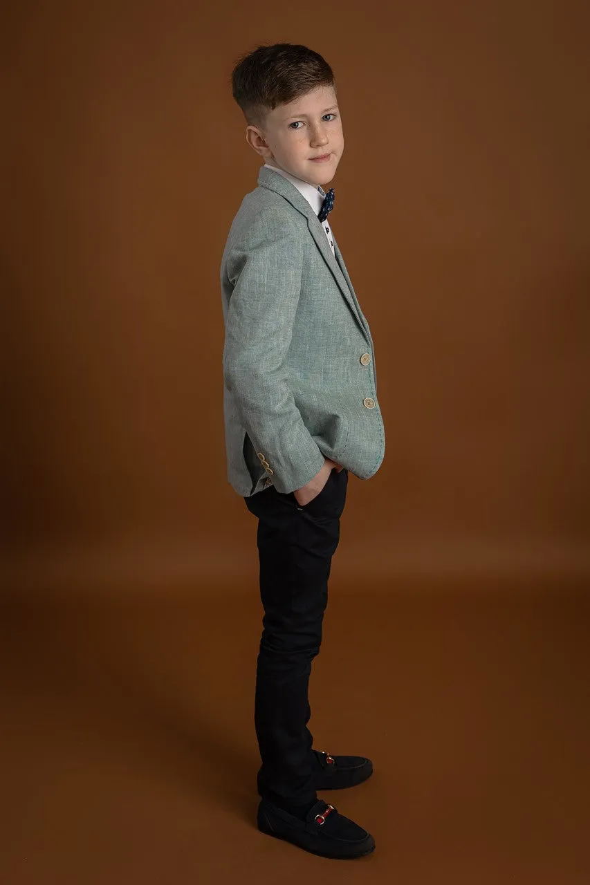 One Varones Boys Pale Green Blazer