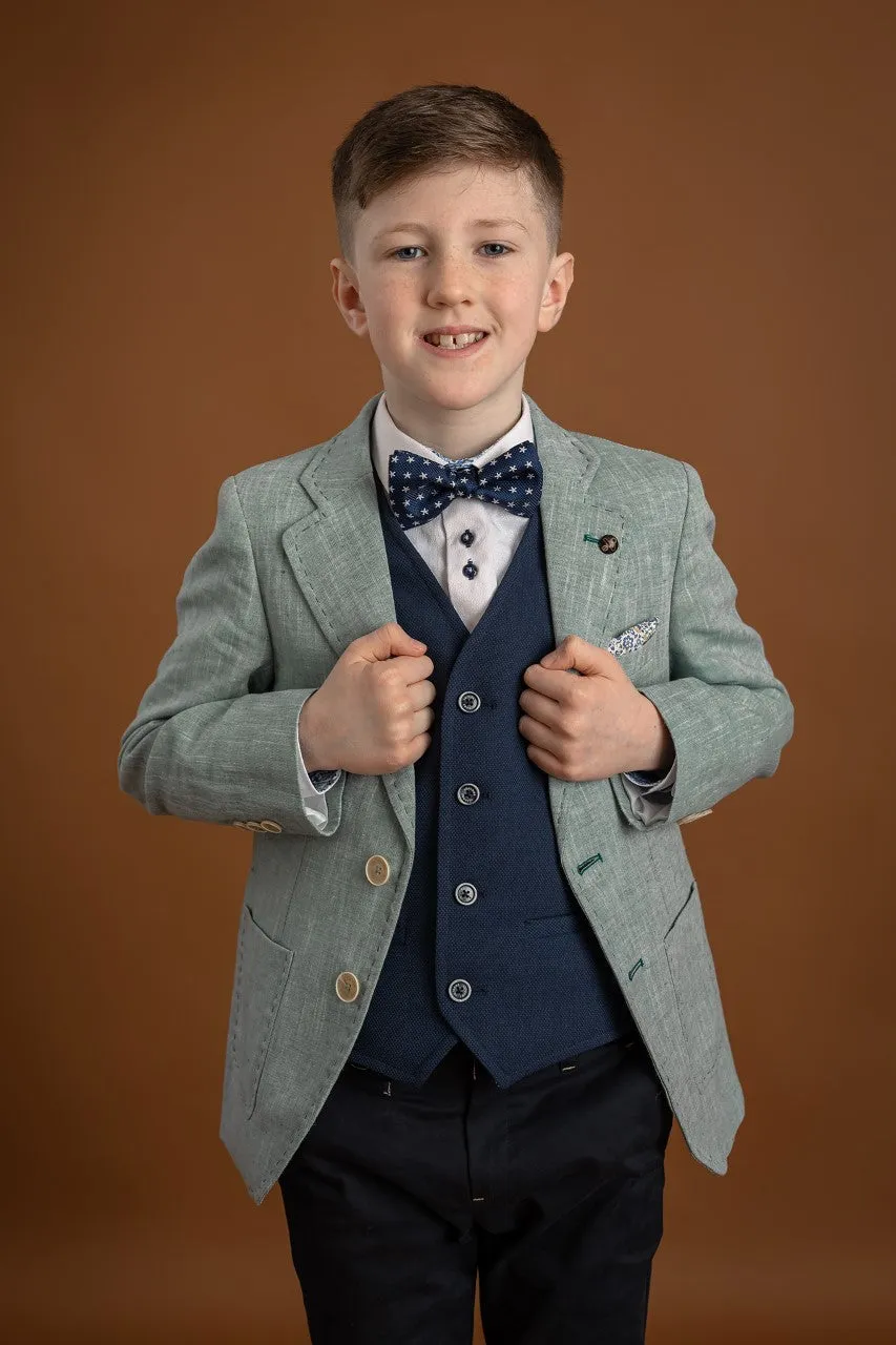 One Varones Boys Pale Green Blazer