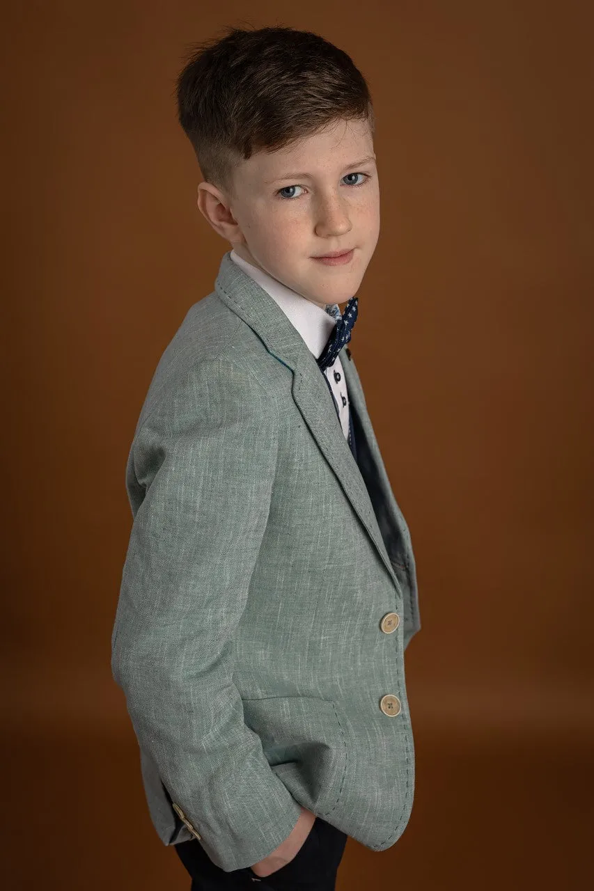 One Varones Boys Pale Green Blazer