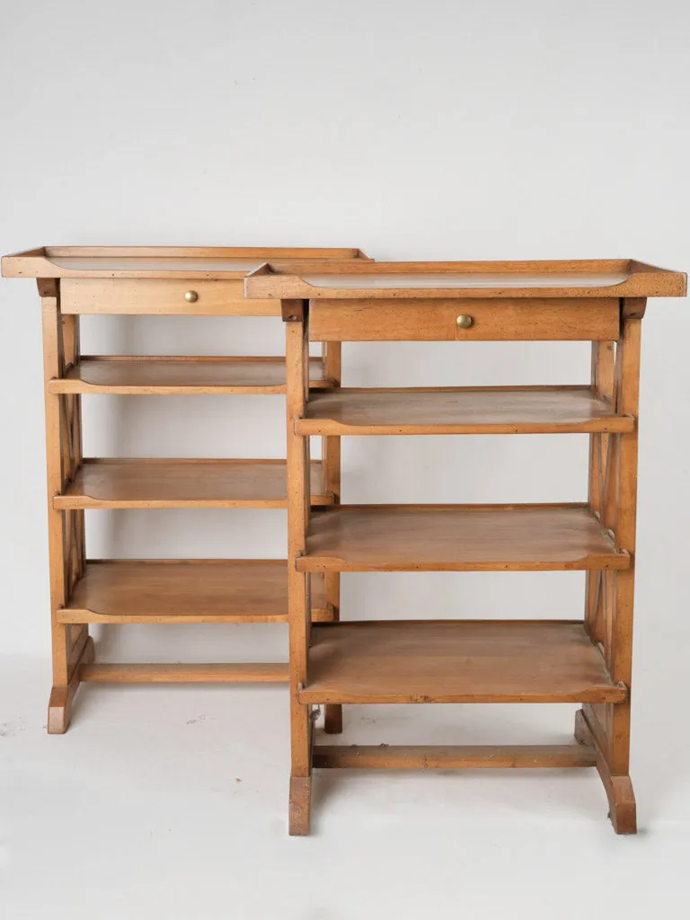 Pair of French Charles X Style Lemon Wood Bedside Tables, c.1940 28¾"
