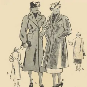 PDF - 1930s Pattern, Women's Swagger Trench Coat, Various Lengths -  Bust 36” (91cm) - Instantly Print at Home