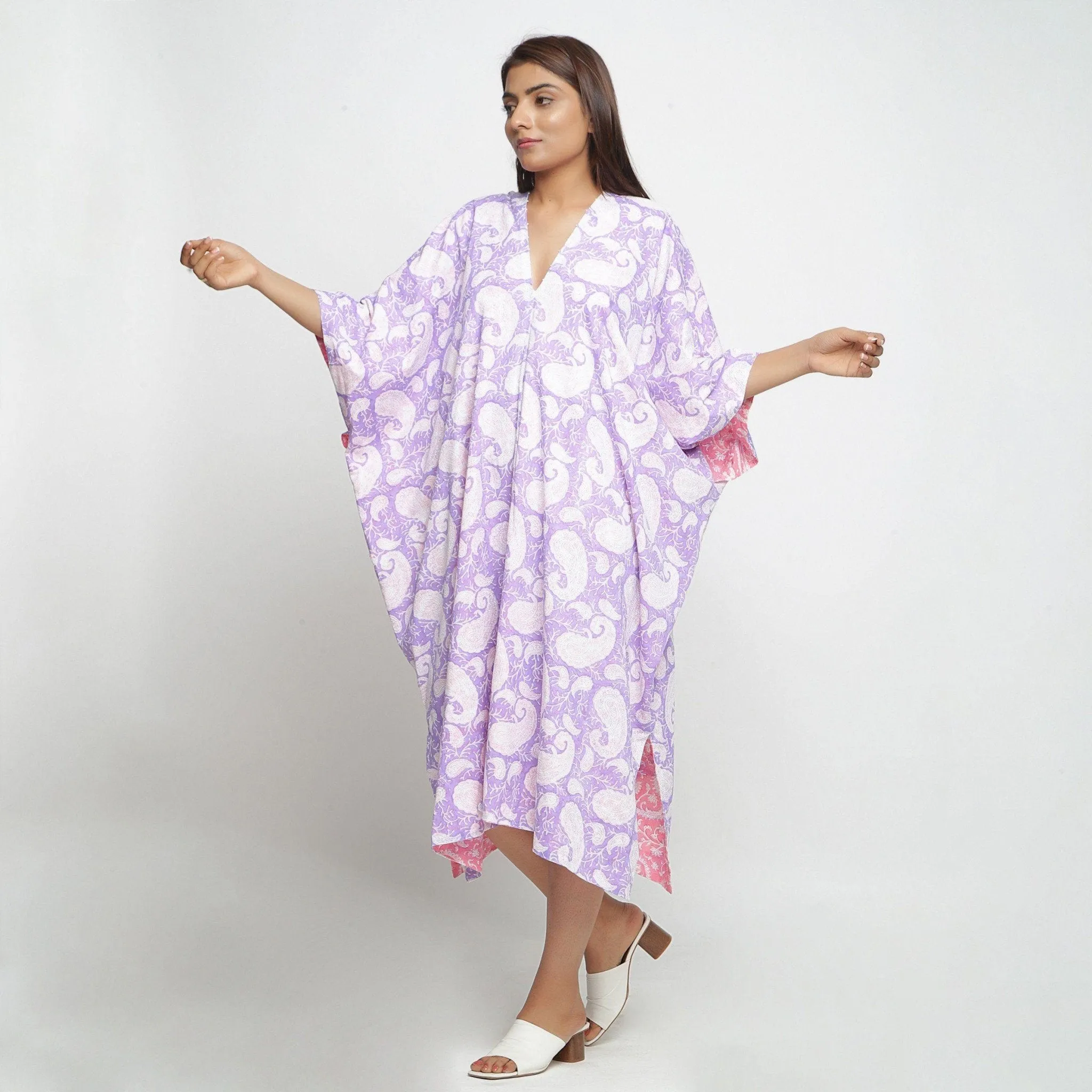 Reversible Sanganeri Block Print Cotton Kaftan