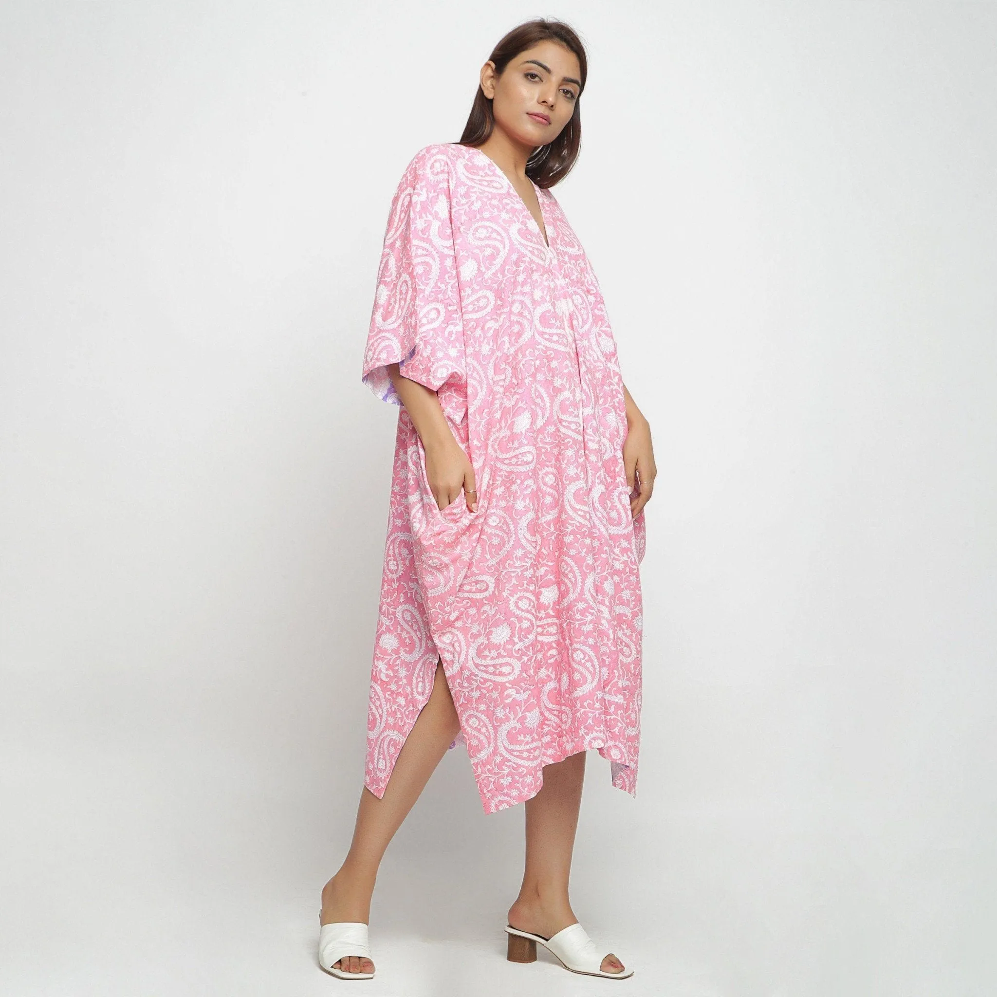 Reversible Sanganeri Block Print Cotton Kaftan