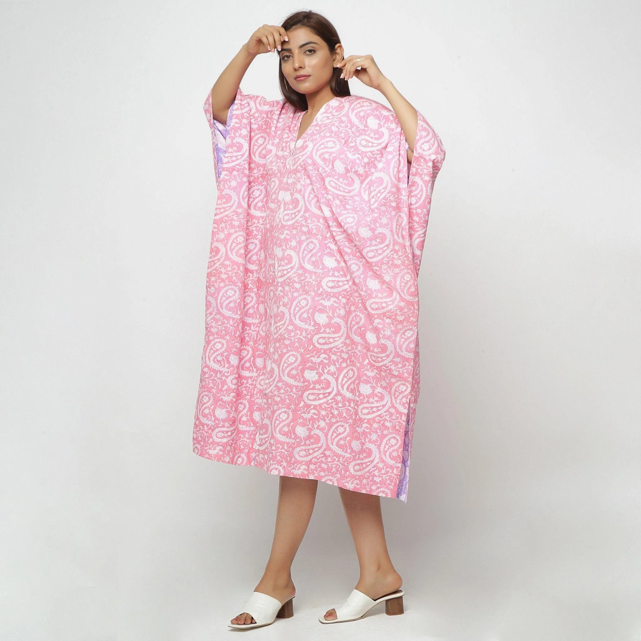 Reversible Sanganeri Block Print Cotton Kaftan