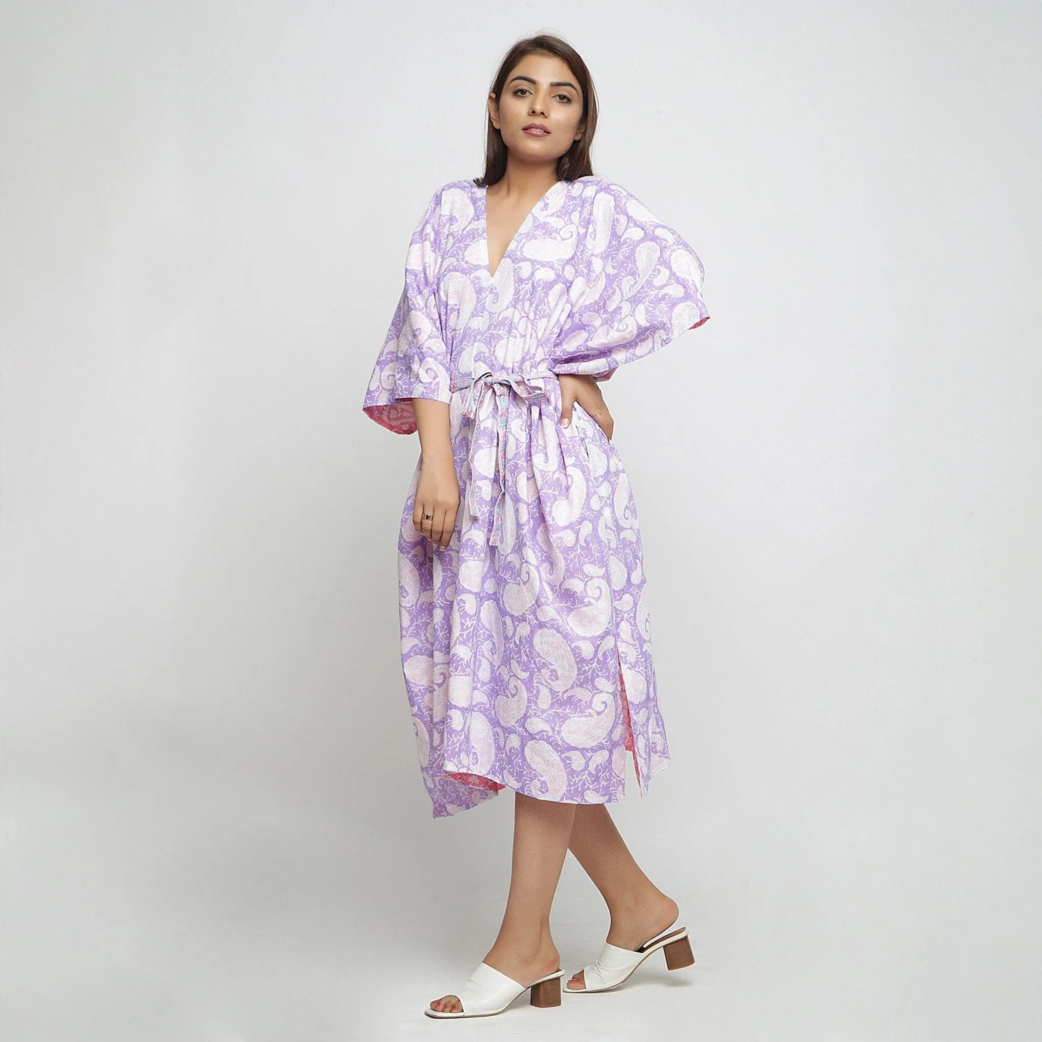 Reversible Sanganeri Block Print Cotton Kaftan