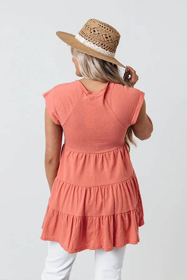 Sea Shine Babydoll Tunic Dress In Coral