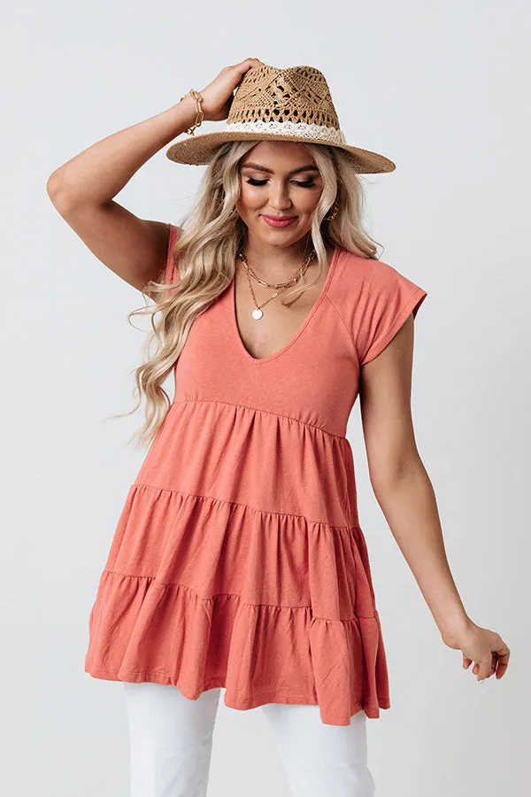 Sea Shine Babydoll Tunic Dress In Coral
