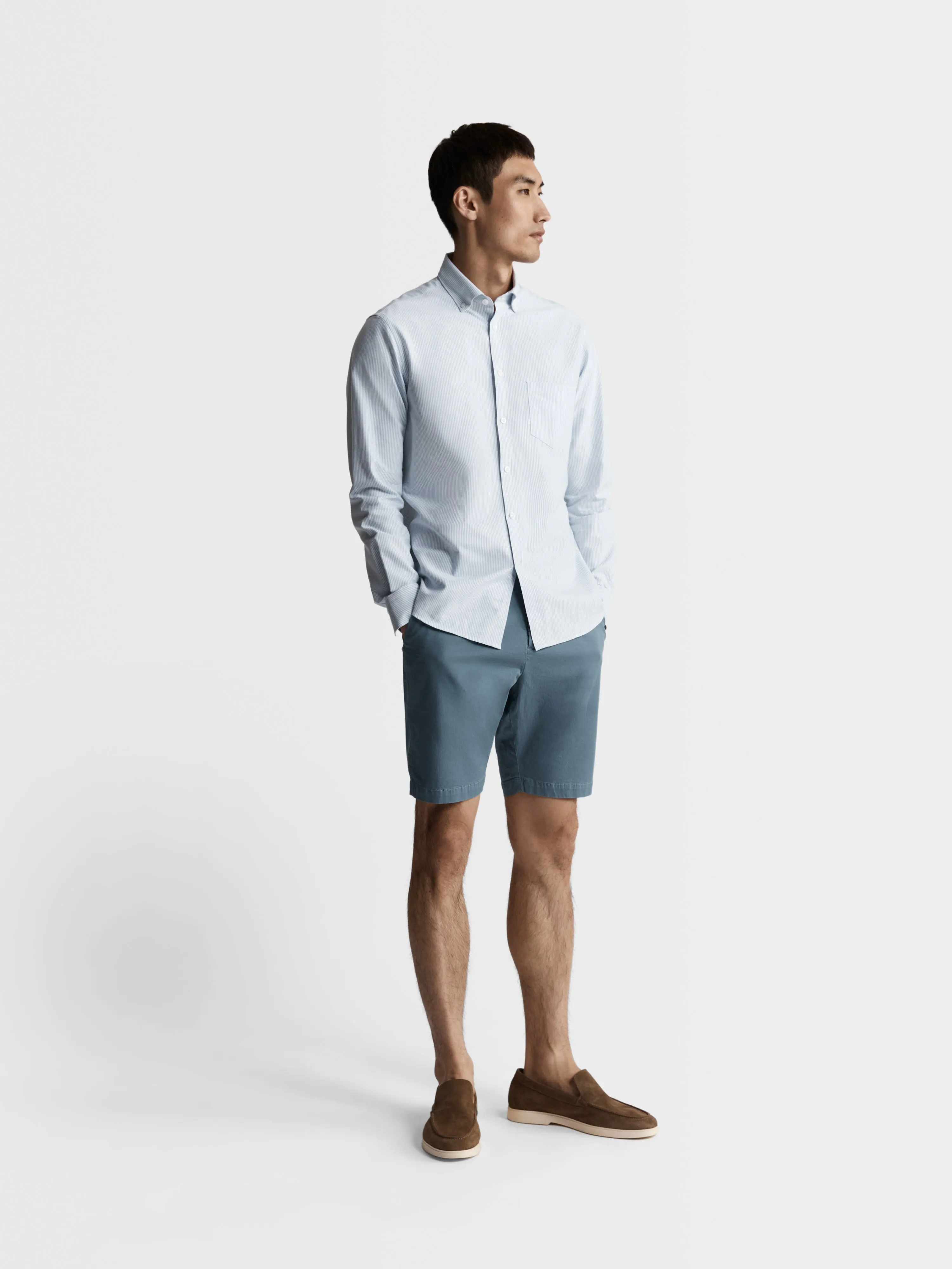 Slim Fit Blue Chino Shorts