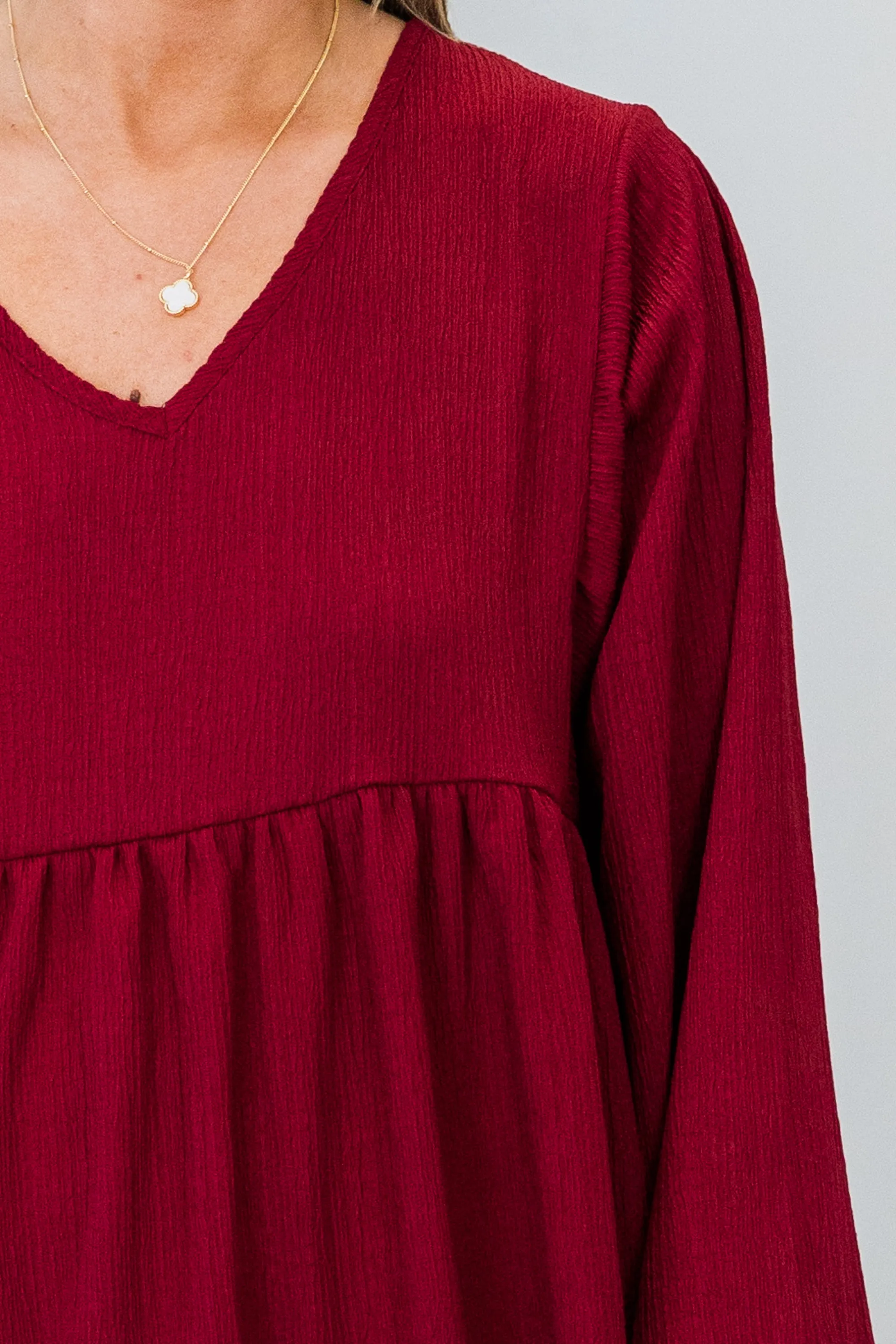 Song Of The Leaves Dress, Burgundy