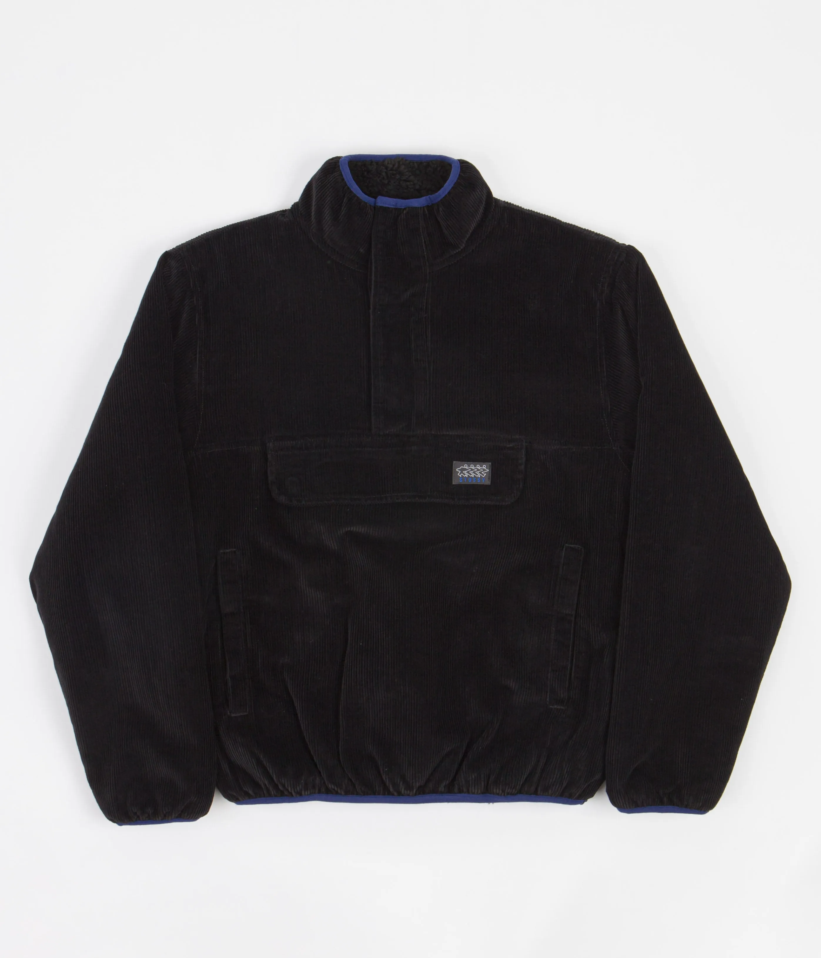 Stussy Corduroy Mock Pullover Jacket - Black
