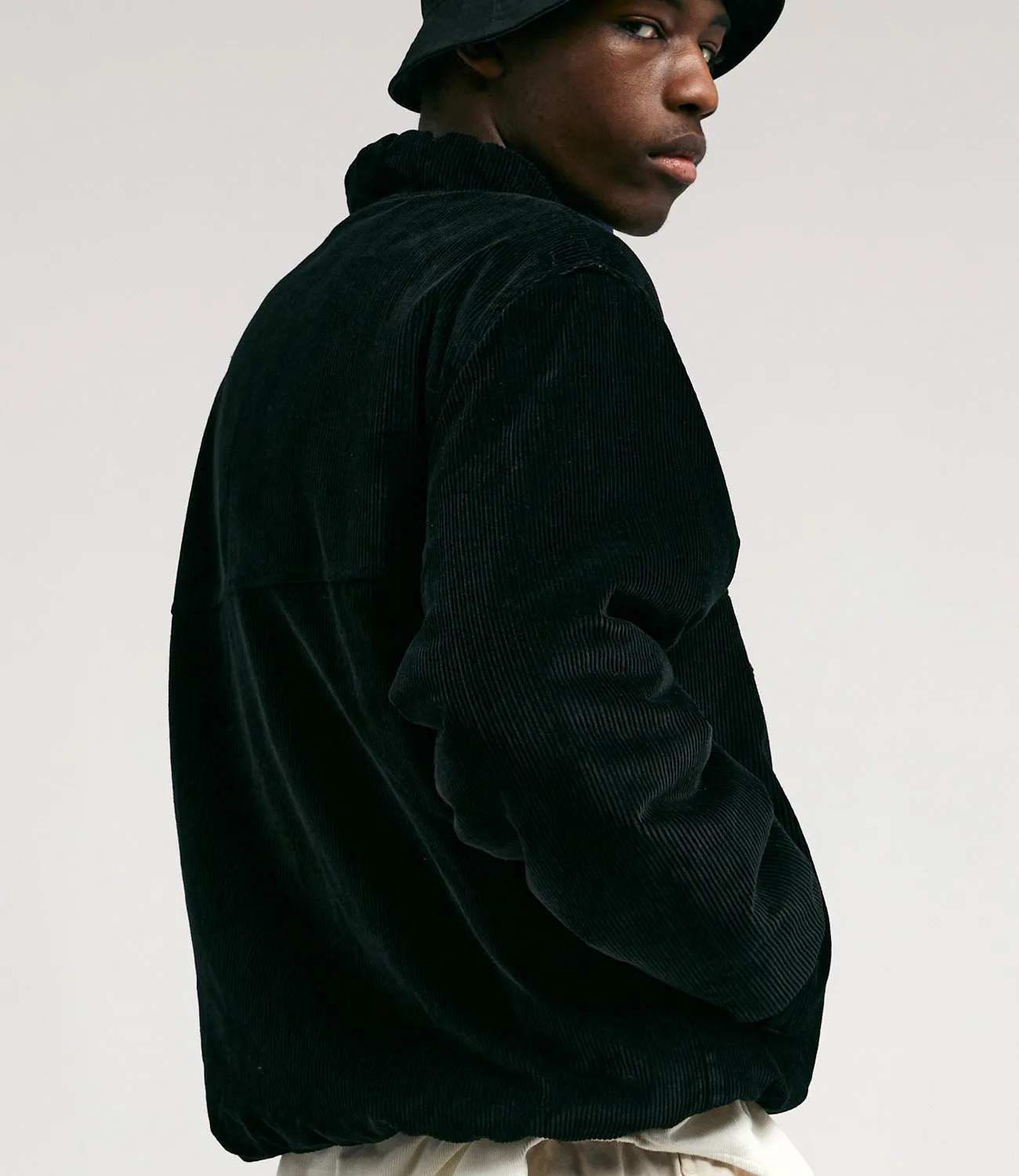 Stussy Corduroy Mock Pullover Jacket - Black