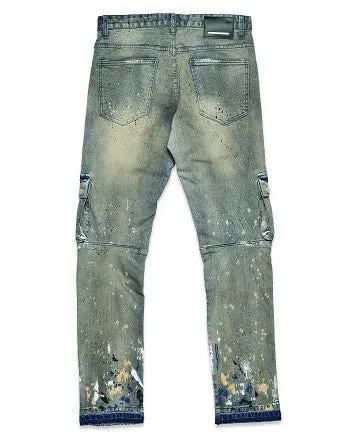 TEEK - Mens Multi Cargo Slim Straight Jeans