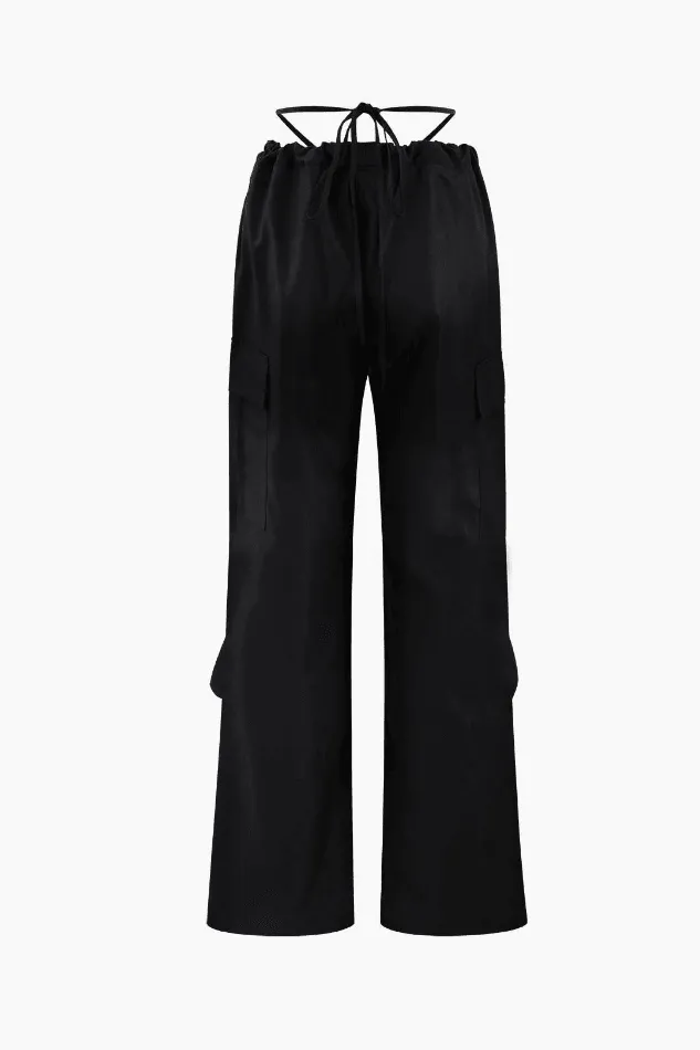 Tie Waist Cargo Pants