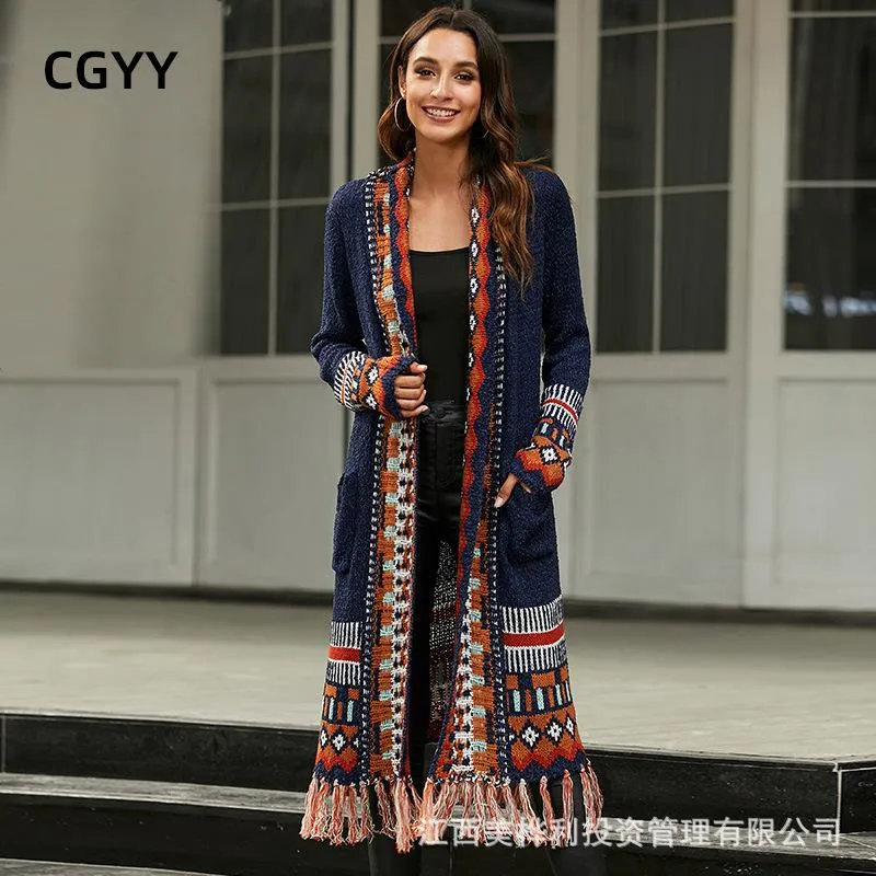 Vintage Tassel Long Sleeves Bohemian Knitting Sweaters